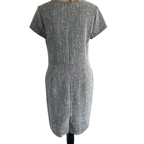 EUC! Banana Republic Black White Tweed Sheath Dress - Size 10 Petite - Picture 5 of 12